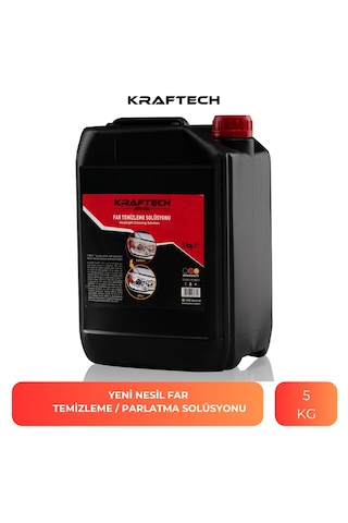Kraftech Yeni Nesil Premium I Buharlı Far Temizleme Sıvısı Ve Parlatma Solüsyonu I Kloroform Uyumlu 5 Kg