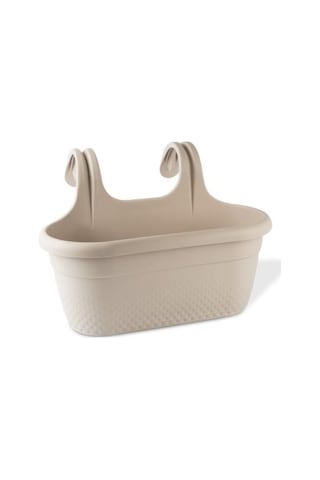 Omnipazar Krs-350 Dekoratif Plastik İnci Askılı Balkon Saksı 6.2 Litre Bej
