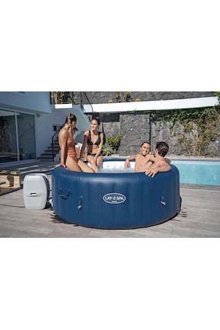 Lay-z-spa 60029 Milan Smart Airjet Plus Şişme Spa Havuzu, Mobil Uygulama Kontrollü, 4-6 Kişilik Mavi