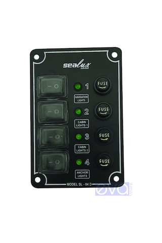 Sealux 4'Lü Dikey. Izoleli. Switch Panel. Sigortalı