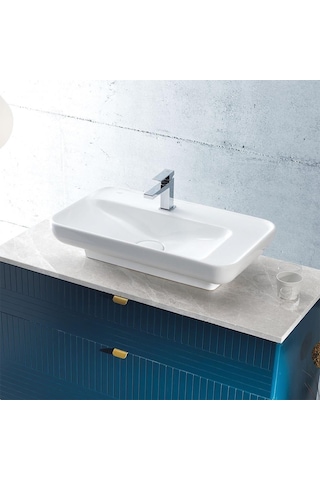 Turkuaz Seramik Cerastyle Lal 70 x 42 CM Tezgah Üstü Çanak Lavabo