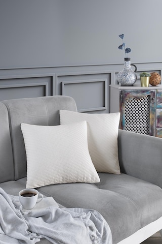 Maisonart Natural 2'li Dekoratif Kırlent Kılıfı Yastık Kılıfı %100 Pamuklu 44x44 Cm