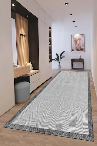 Sisal Bordürlü Jut Hasır Kaymaz Taban 1501 Beyaz