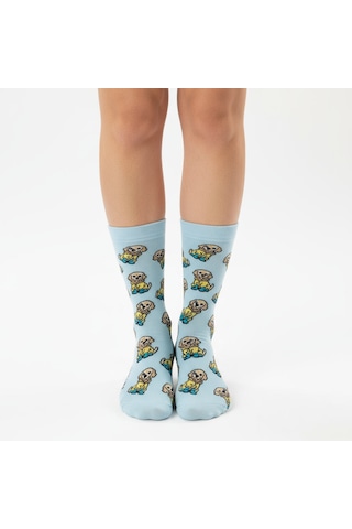 Gost Liria Cute Dog Socks Desenli Unisex Soket Çorap Mavi