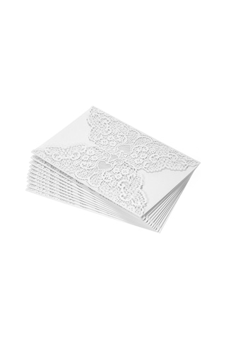 Mufunye 10 Adet İnci Kağıt Davetiye Kartı Davetiye Tutucuları Düğün Doğum Günü Partisi Yıldönümü İçin--beyaz