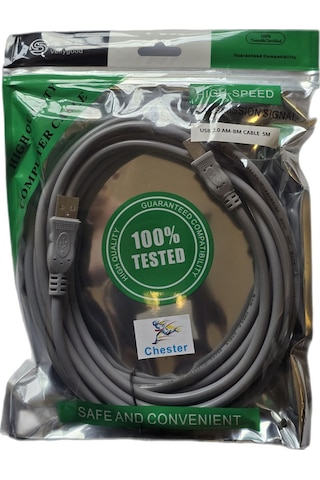 Usb Yazıcı Yazıcı-pc Bağlantı Kablosu 5 Metre - Uzun Printer Tarayıcı Ara Kablo Typ-b