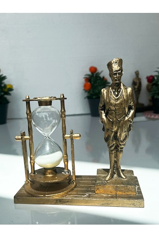 Kum Saati Ve Atatürk Dekoratif Biblo Standlı Masa Üstü Süs Eşya