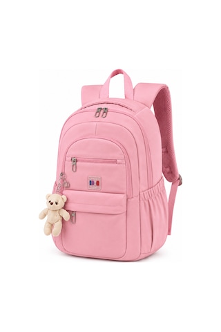 Strong Krinkıl Okul Çantası Sırt Çantası Günlük Gezi Spor Seyahat Tatil Çok Gözlü Tablet Laptop Bölmeli East Ske01 Pembe