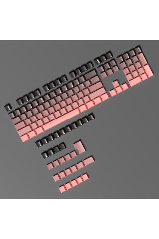 136 Tuş Pembe - Siyah Gradyen Keycap - Mekanik Klavye Tuş Takımı