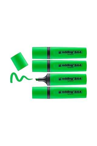 344 Fosforlu Kalem, Yeşil, 4'lü Set, 2-5 Mm Kesik Uç Genel