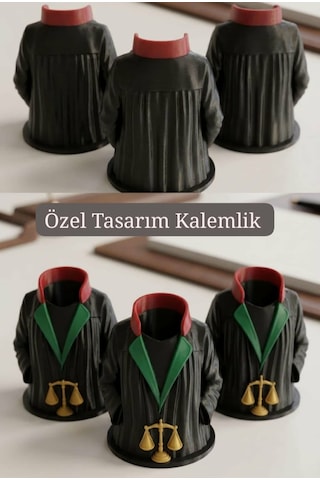 Hukuk Adalet Avukat Tema'lı Özel Kalemlik Siyah - Yeşil