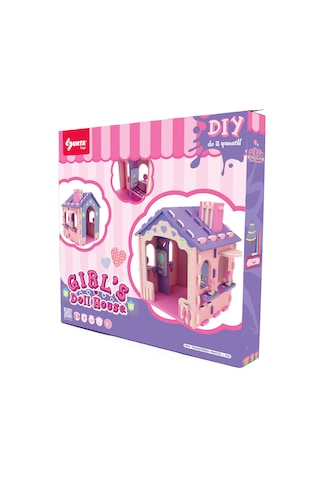 Pembe Bebek Evi Büyük Eva Maket Oyuncak Kendin Yap