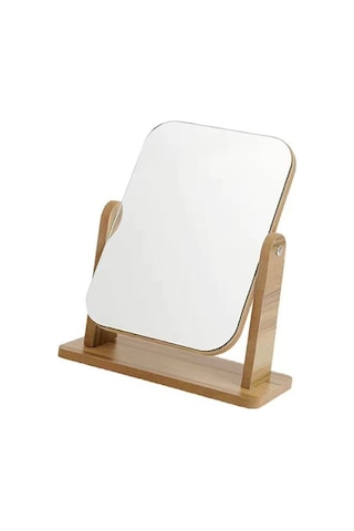 13 Cm Ahşap Tek Taraflı 360 Dönen Masa Aynası Cin805 Kahverengi