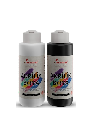Red Rose Beyaz-siyah Akrilik Boya 2'li Set 2 x 120 ML