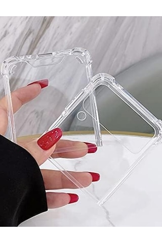 Galaxy Z Flip 3 İle Uyumlu Anti Shock Şeffaf Kılıf Pürüzsüz Yüzey Galaxy Flip 3 İle Uyumlu Kılıf 50 x 22