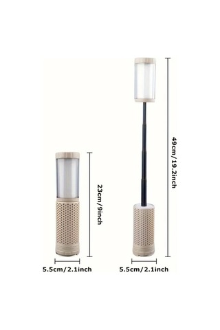 Xindoker Usb Şarjlı Led Kamp Işığı - Uzatılabilir 49cm, 3000mah Pil, İki Mod Aydınlatma, Taşınabilir Manyetik Asa Çok Renkli