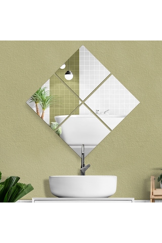 Banyo Aynası Düz Ayna 4'lü Takım Kare Ayna 30cm X 30cm Düz