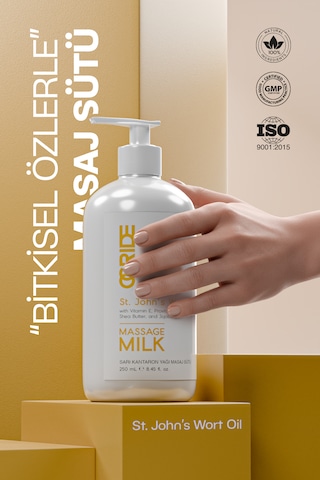 Sarı Kantaron Yağı Masaj Sütü 250 Ml Yoğun Nemlendirici Ve Yatıştırıcı Bakım Masaj Yağı