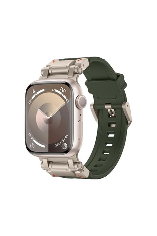 Novahub İos Watch Uyumlu Serisi 3 42mm Explorer Tpu Saat Bantı Titanyum Yeşil, Yeni Tasarım Titanyum Yeşil/i