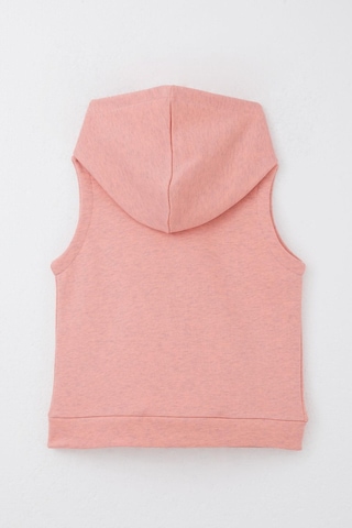 Breeze Kız Çocuk Yelek Kalp & Yazı Nakışlı Fermuarlı 3-8 Yaş, Somon Melanj Somon Melanj