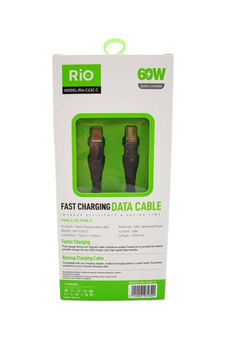 Rio Tech 60w Hızlı Şarj Ve Data Kablosu Type-c To Type-c 1 Metre