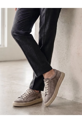 Cabani Erkek Vizon Hakiki Süet Deri Sneaker Ayakkabı