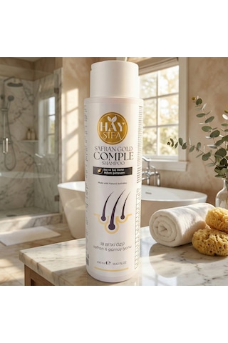 Hemengo Safran Gold Complete Şampuan 400 Ml Safran Özlü Gümüş İyonlu Keratin Ve Biotin İçeren Bitkisel Şampuan Beyaz