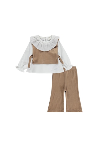 Civil Baby Bebe Yakalı 6-18 Ay Takım - Bej