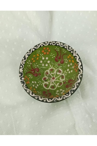Çini Yeşil 8 Cm Çerezlik Kase Sosluk Sunumluk Kahvaltılık 1 Adet Çok Renkli