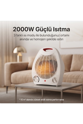 Arvonx 2000 W Masaüstü Fanlı Isıtıcı