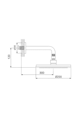 Newarc 21 Cm Duvardan Ayarlı Duş Başlığı Krom 470511abs Krom