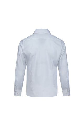 Hatemoğlu Beyaz Slim Fit Açık İtalyan Yaka Pamuklu Saten Uzun Kollu Gömlek Beyaz