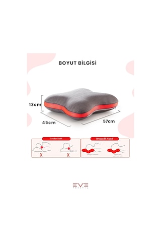 Visco Ergonomik Horlama Önleyici Yüksek Kaliteli Elastik Karbon Yıldız Desenli Yastık