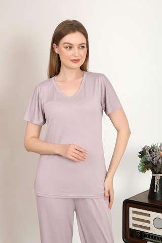 Akbeniz Kadın Kısa Kol Pamuk Penye Pijama Takım Pudra 4213-pudra Pudra