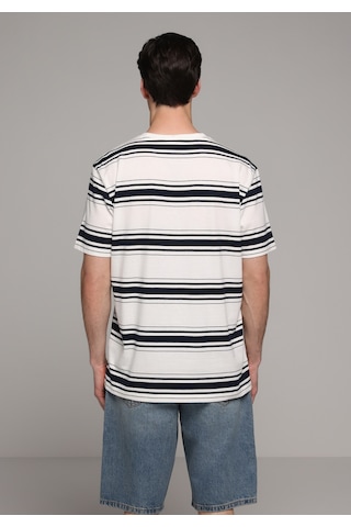 Colin's Colins Regular Fit Yuvarlak Yaka Çizgili Erkek Beyaz Kısa Kol Tişört Cl1081611 Q1.v1 Ofw