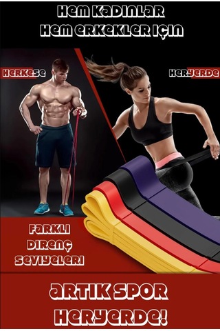 5 Kg Sarı Direnç Bandı Kas Geliştirme Pilates Lastiği Hafif Sert Fitness Egzersiz Bandı Sarı