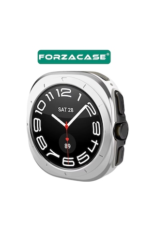Forzacase Samsung Galaxy Watch 7 Ultra İle Uyumlu Önü Açık Silikon Kılıf - Fc764 Gümüş