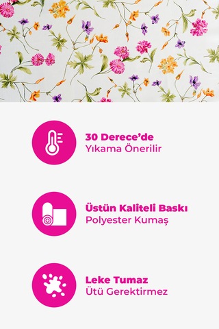 Loom & Laurel Baskılı Yıkanabilir Masa Örtüsü Mutfak Bahçe Piknik Örtüsü