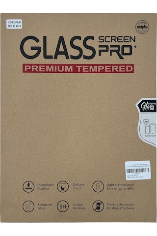 Apple Uyumlu iPad  Pro 13 2024 Temperli Cam Tablet Ekran Koruyucu