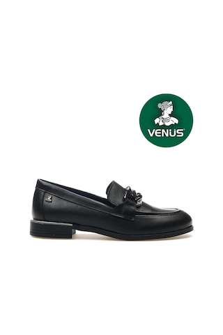 Venüs Lepus Hakiki Deri Comfort Casual Oxford Ortopedik Kadın Ayakkabı Siyah