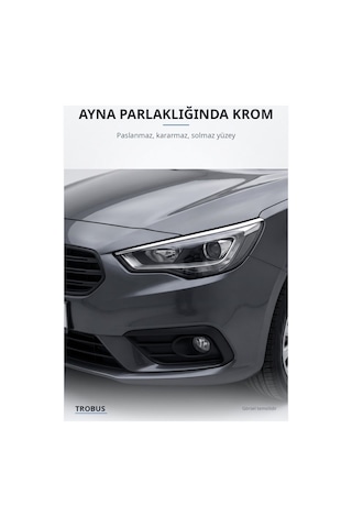 Volkswagen Passat B8.5 2019 Ve Sonrası Uyumlu Krom Far Üstü Çıtası 3 Parça Paslanmaz Çelik