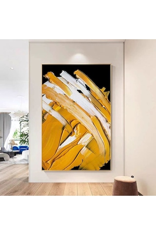 Dokulu Büyük Boy El Yapımı Yağlı Boya Tablo 94x140cm