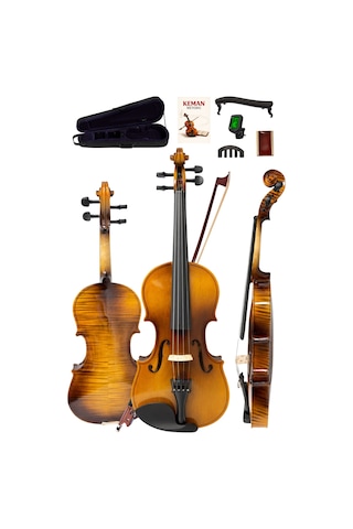 Campbell Cv-400 Keman Parlak 4/4 Yetişkin Boy Keman - Hareli, Full Set - 86948794312