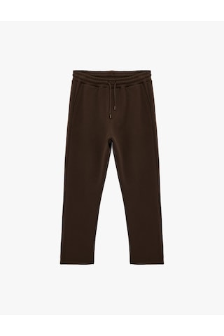 Koton Regular Fit Cepli Beli Bağcıklı Eşofman Altı Kahverengi 6wam40059mk Kahverengi