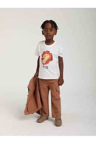 Erkek Bebek Cepli Kargo Pantolon-15628 Kahverengi