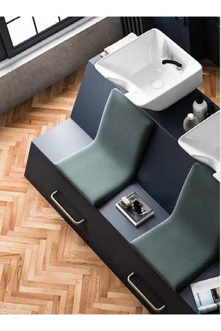 Seramik Kuaför Lavabosu 57 Cm Beyaz Bayan Kare Yıkama Başlığı Beyaz