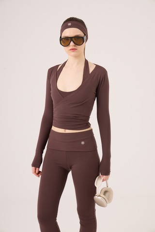 Holly Lolly Bağlamalı Crop Kesim Ellen Bolero Kahve