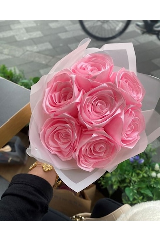 7'li Solmayan Gül Pembe Pembe Gül