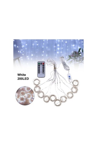 Pazly 200 Led Usb Perde Işığı - 8 Modlu Uzaktan Kumandalı Dekoratif Aydınlatma Işık