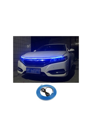 1.5m Araba Kaputu Pvc Silikon Su Geçirmez Drl Işık Şeridi Süper Parlak Esnek Dekoratif Işık - Mavi